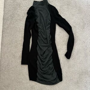 Express Black and Gray Long Sleeve Dress